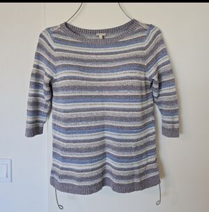 Talbots Striped Sweater - Lavender, Blue, and Cream